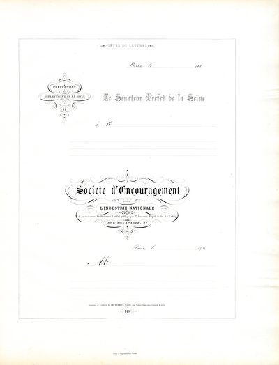 Elegante Briefköpfe für offizielle Korrespondenz von Charles Derriey