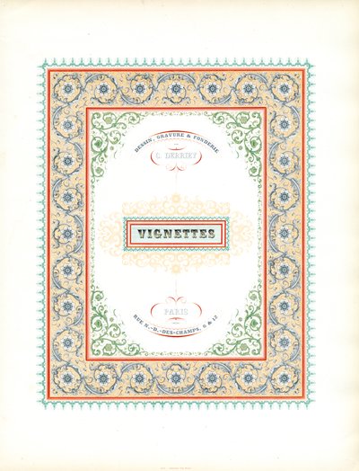 Prächtige Titelseite für Vignetten von Charles Derriey