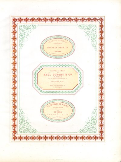 Modellblatt für Geschäftspapiere und Etikettendesign von Charles Derriey