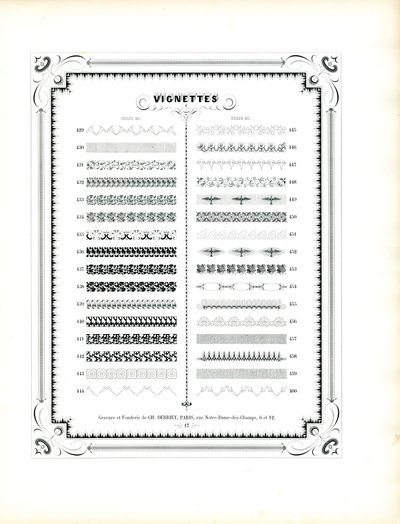 Zierleisten und Vignetten, Corps 20 (Fortsetzung) von Charles Derriey