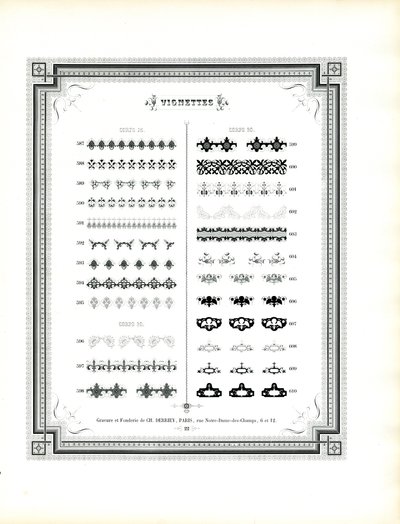 Ornamentale dekorative Rahmen und Elemente von Charles Derriey