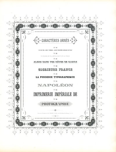 Ornamentale Schriftarten mit dekorativem Rahmen von Charles Derriey