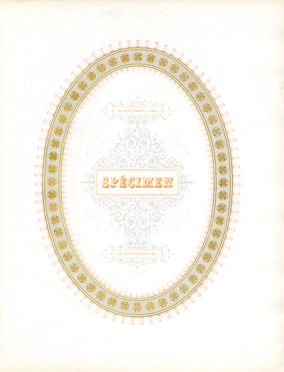 Ovaler Zierrahmen mit typografischem Musterbuchstaben von Charles Derriey