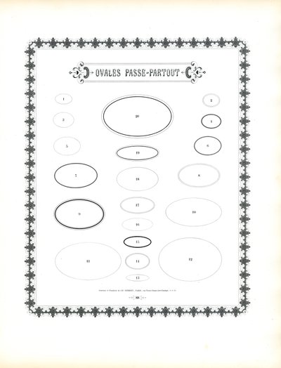 Ovale Passepartout-Rahmen von Charles Derriey