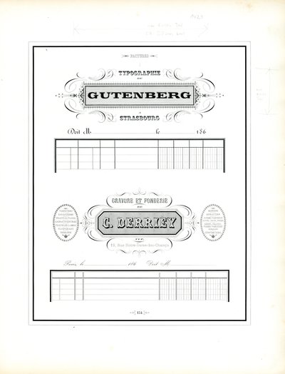 Repräsentative Briefköpfe für Typografie und Schriftgießerei von Charles Derriey