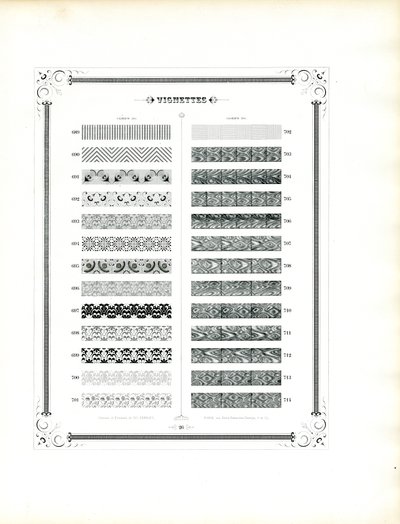Musterkatalog dekorativer Ränder und Zierlinien von Charles Derriey