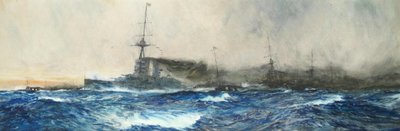 HMS Iron Duke führt andere Großkampfschiffe der Flotte an von Charles Dixon