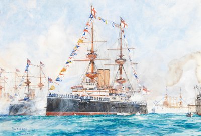 HMS Majestic bei der Flottenparade zum Diamantenen Jubiläum 1897 in Spithead von Charles Dixon
