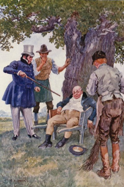 Illustration für Die Pickwickier von Charles Dickens von Charles Edmund (after) Brock