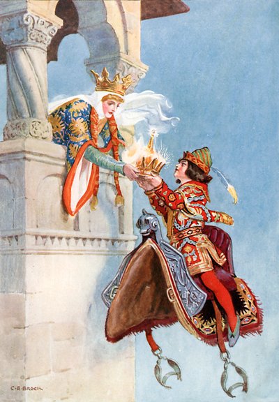 "Sie sah die Krone und bat ihn, sie ihr zu geben" von Charles Edmund (after) Brock