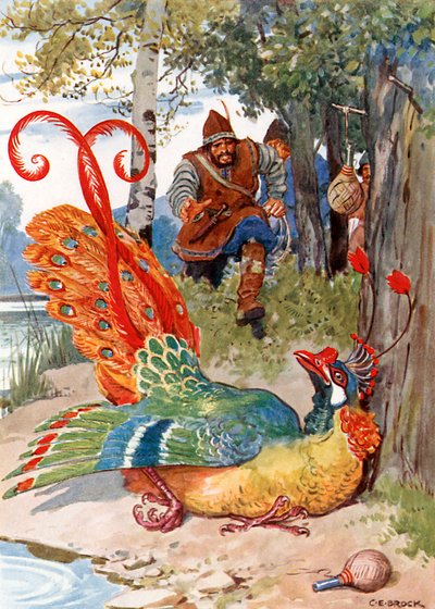 "Als er versuchte zu fliegen, fand er seine Flügel zu schwer" von Charles Edmund (after) Brock