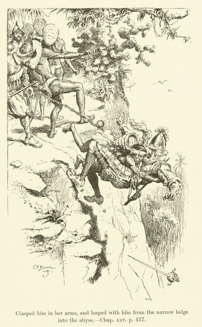 Illustration für Westward Ho! von Charles Kingsley von Charles Edmund Brock