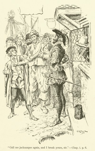 Illustration für „Westward Ho!“ von Charles Kingsley (Gravur) von Charles Edmund Brock