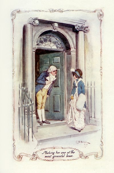 Ihr einen seiner anmutigsten Verbeugungen machen (Illustration) von Charles Edmund Brock