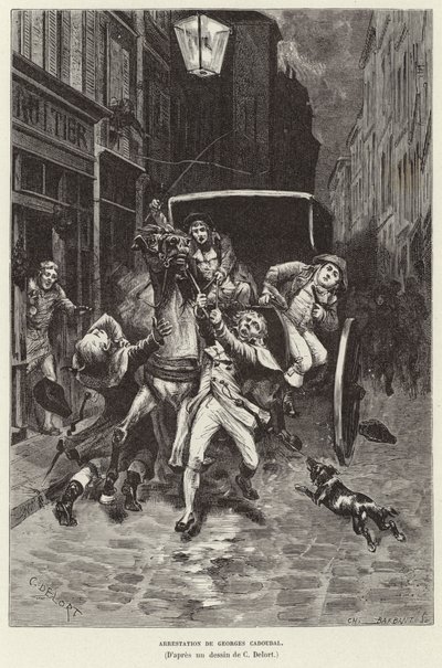 Verhaftung von Georges Cadoudal, bretonischer royalistischer Aufständischer, Paris von Charles Edouard Delort