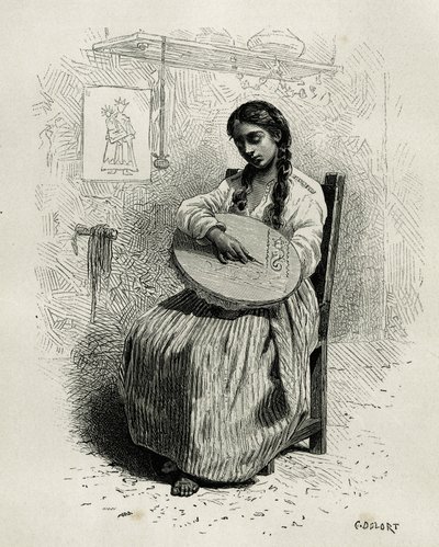 Der Sticker, in Salento, Region Quindio (Kolumbien), Gravur von Ch. Delort, zur Illustration der Geschichte „Amerika Equinoxiale“ von E. Andre, Missionsauftrag der französischen Regierung, veröffentlicht in „Le tour du monde“, unter der Leitung von Edouard von Charles Edouard Delort