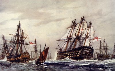 Bomb Ketches salutieren den Sieg, Dezember 1805 von Charles Edward Dixon