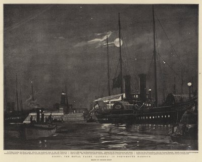 Nacht, die königliche Yacht Alberta im Hafen von Portsmouth von Charles Edward Dixon