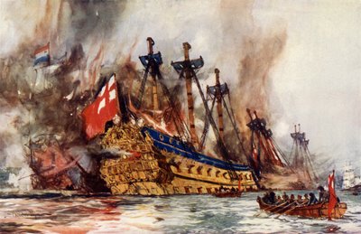 Das Verbrennen von London durch die Holländer von Charles Edward Dixon