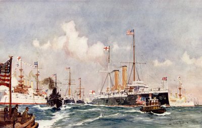 Das Flaggschiff Crescent in Bar Harbour, 1900 von Charles Edward Dixon