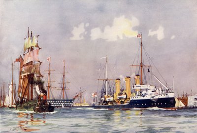 Die Speedy verlässt Portsmouth von Charles Edward Dixon