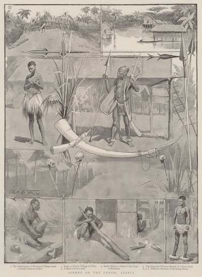 Szenen am Kongo, Afrika von Charles Edwin Fripp