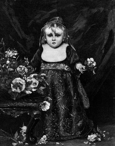Ein zukünftiger Doge (venezianisches Kind des 16. Jahrhunderts) (19. Jahrhundert). Gravur nach dem Gemälde von Emile Auguste Carolus Duran (Charles Duran oder Carolus-Duran) (1837-1917). In „Die illustrierte Welt“ Nr. 1261 vom 28. Mai 1881 von Charles Emile Auguste Carolus Duran