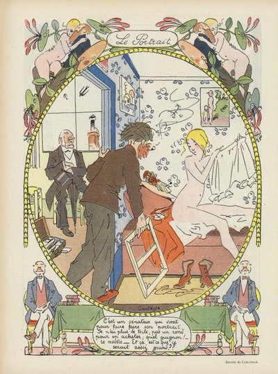 Das Porträt. Illustration für Le Rire von Charles Emile Egli