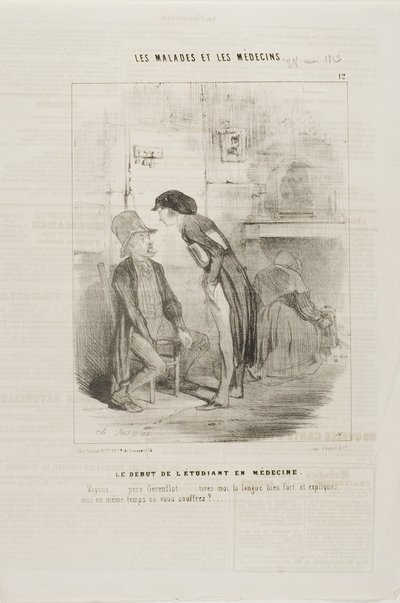 Ein Medizinstudent beginnt (Tafel 12) von Charles Emile Jacque