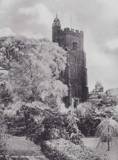 Sevenoaks: Pfarrkirche im Winter (s/w Foto) von Charles Essenhigh Corke