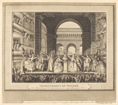 Die Krönung Voltaires von Charles Etienne Gaucher after Jean Michel Moreau
