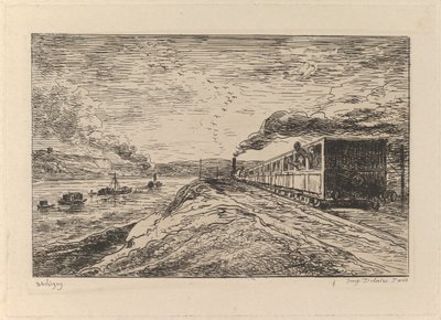 Le Départ Le Retour, aus Le Voyage en bateau, 1861 von Charles Francois Daubigny