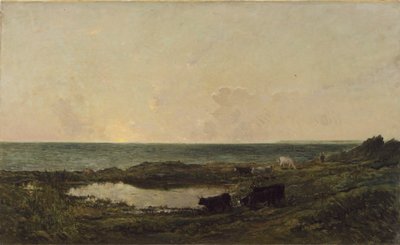 Sonnenuntergang an der Küste bei Villerville von Charles Francois Daubigny