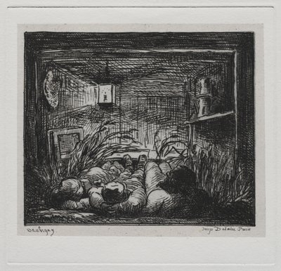 Die Bootsfahrt: Übernachtung an Bord der "Botin" (Nacht auf dem Boot) von Charles Francois Daubigny