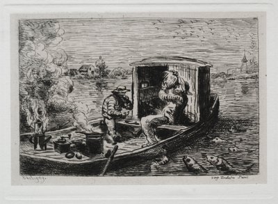 Die Bootsfahrt: Schlemmen oder Mittagessen auf dem Boot, 1861 von Charles Francois Daubigny