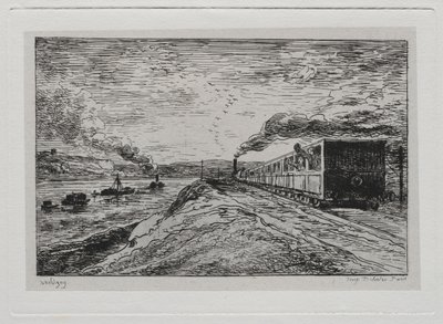 Die Bootsfahrt: Die Abreise (Die Rückkehr) von Charles Francois Daubigny