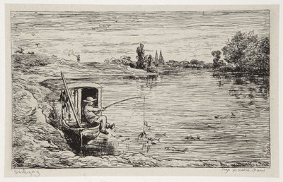 Der Schiffsjunge beim Angeln von Charles Francois Daubigny