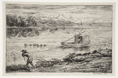 Der Schiffsjunge zieht die Leine von Charles Francois Daubigny