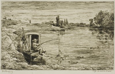 Der Schiffsjunge beim Angeln von Charles Francois Daubigny