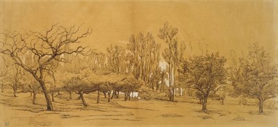 Ansicht eines Obstgartens in Saint-Denis von Charles Francois Daubigny