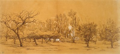 Ansicht eines Obstgartens in Saint-Denis von Charles Francois Daubigny