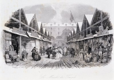 Ansicht des Tempelmarsches - in „Les Mysteres de Paris“ von Eugene Sue (1843), ill. von Daubigny von Charles Francois Daubigny