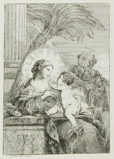 Ruhe der Heiligen Familie in Ägypten von Charles Francois Hutin