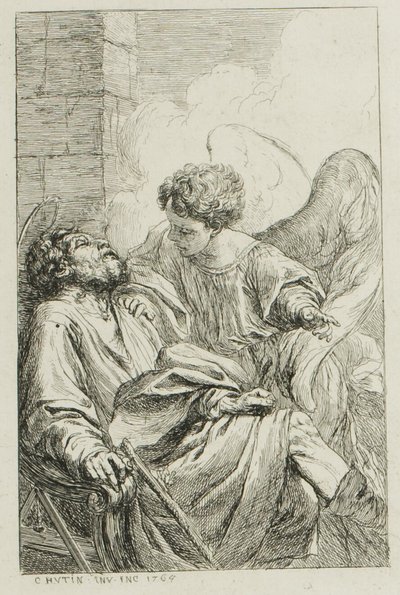 Die Vision des Heiligen Joseph in Ägypten von Charles Francois Hutin