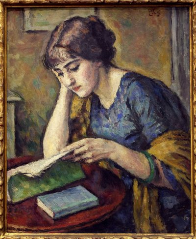 Lesen. Gemälde von Charles Guerin (1875-1939), Öl auf Leinwand von Charles Guerin