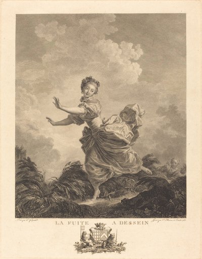 Die absichtliche Flucht von Charles François Adrien Macret and Jacques Couché after Jean Honoré Fragonard