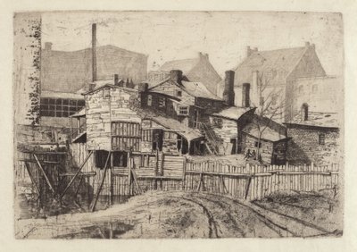 Unbenanntes Holzhaus in der Stadt von Charles Frederick William Mielatz