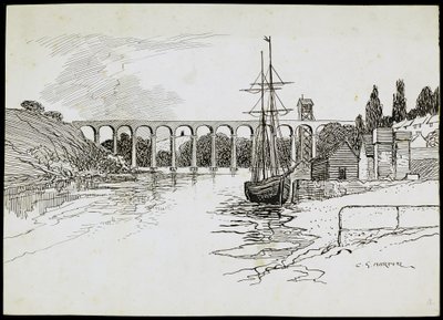 Calstock-Viadukt, Cornwall, ca. 1907-ca. 1943 von Charles George Harper