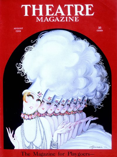 Kabarett-Tänzerinnen auf dem Cover des amerikanischen Magazins Théâtre Magazine, August 1924 (Gravur) von Charles Gesmar