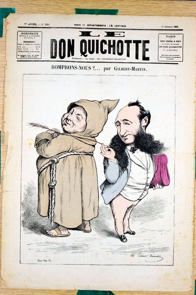 Titelblatt von „Le Don Quixote“, Nummer 330, Satirisch in Farben von Charles Gilbert Martin